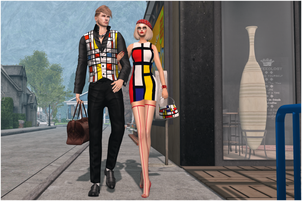 Mondrian Gentle Suit and Dress and Handbag 1